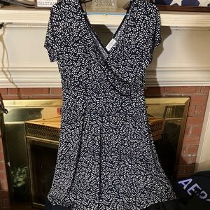 Kaileigh Navy and White Mini Dress